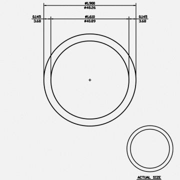 1-1/2" SCH40 1.900 x 1.610 x .145 6063-T4 Mill Finish 20ft
