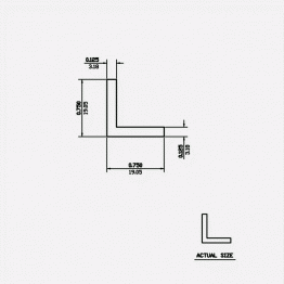 Angle SF 0.75 X 0.75 X 0.125 6063-T5 Satin Black 12ft
