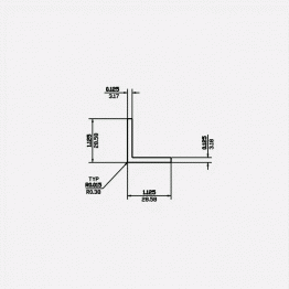 Angle SF 1.125 X 1.125 X 0.125 6063-T5 Brushed 12ft