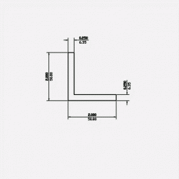 Angle SF 2 X 2 X 0.25 X 0.25 6063-T5 Satin Clear 12ft