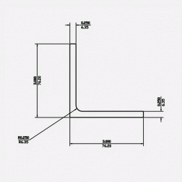 Angle RF 3 X 3 X 0.25 X 0.25 X 0.25 6061-T6 Mill Finish 20ft