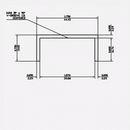 Channel SF 1.75 X 0.75 X 0.09 X 0.09 6063-T5 Satin Clear 12ft