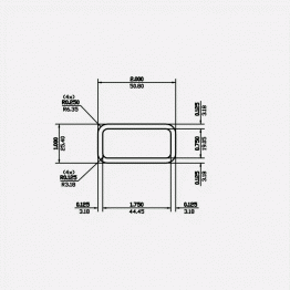 Rectangle Tube RC 2 X 1 X 0.125 X 0.25 X 0.125 6061-T6 Mill Finish 20ft