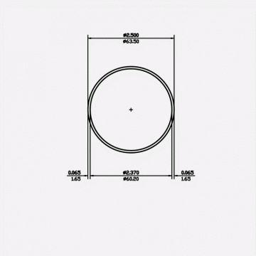 Round Tube 2.5 X 0.065 6063-T5 Satin Clear 12ft